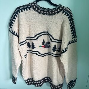 Handmade 100% wool duck sweater
